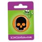 Preview: Ansteckbutton Totenkopf an Eurolochkarte
